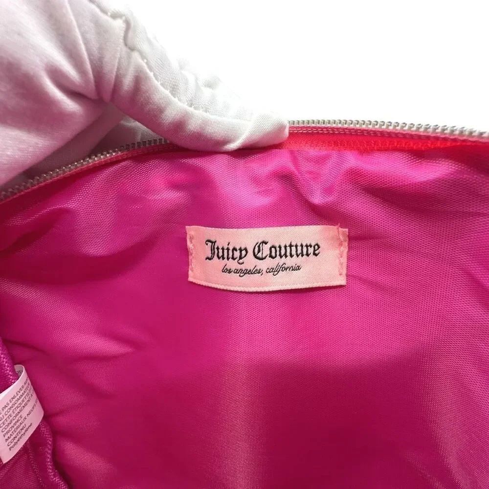 Juicy Couture Hot Pink Velour Cosmetics Bag - 9”W x 7”H x 5”D